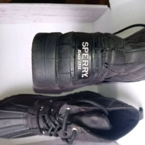 Sperrys top side womens duck boots size 9 black - Picture 3 of 6